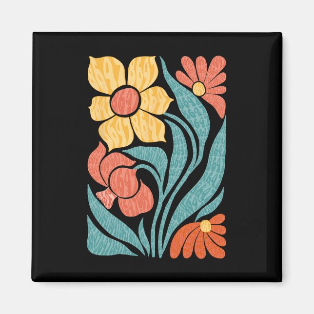 8647 Subtle Anti Trump Floral Boho  Magnet (Front)