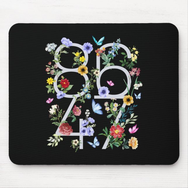 8647 Subtle Anti Trump Floral Boho  Mouse Mat (Front)