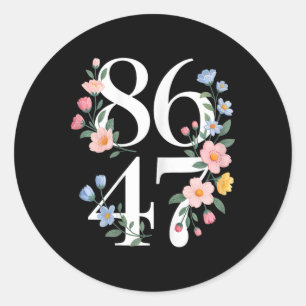 8647 Subtle Anti Trump Flower Floral Boho Vintage Classic Round Sticker