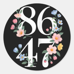 8647 Subtle Anti Trump Flower Floral Boho Vintage  Classic Round Sticker