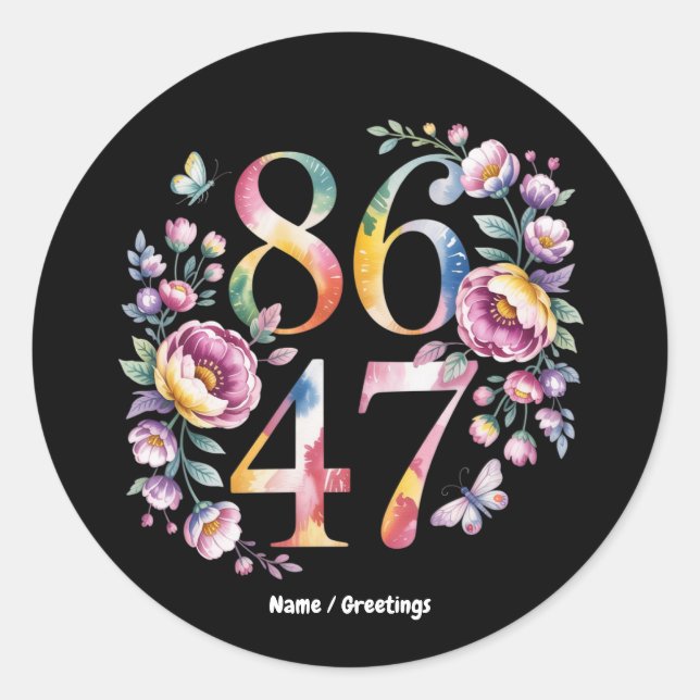 8647 Subtle Floral Boho Style A Peaceful Protest Classic Round Sticker (Front)