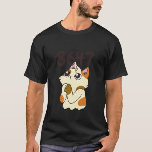 8647 Subtle Floral Retro 86 47 Cat Lovers 4th Of J T-Shirt