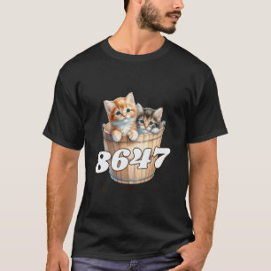 8647 Subtle Floral Retro 86 47 Cute Cats Kitten 4t T-Shirt