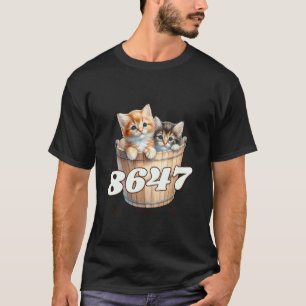 8647 Subtle Floral Retro 86 47 Cute Cats Kitten 4t T-Shirt