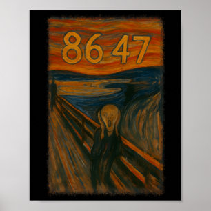 8647 Subtle Resist Trump The Scream Painting Polit Poster