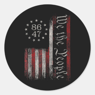 8647 Trump 86 47 Us Flag We The People Impeach 47  Classic Round Sticker