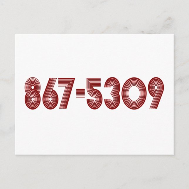 867-5309 POSTCARD (Front)