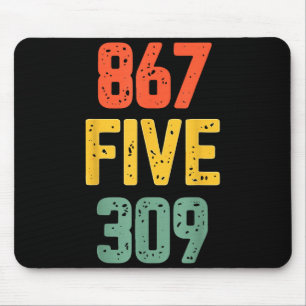 867 Five 309 Retro Music Number Funny 80s Throwbac Mouse Mat