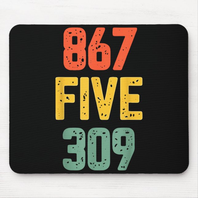 867 Five 309 Retro Music Number Funny 80s Throwbac Mouse Mat (Front)