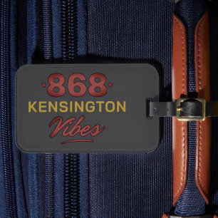 868 VIBES in Red Text Luggage Tag
