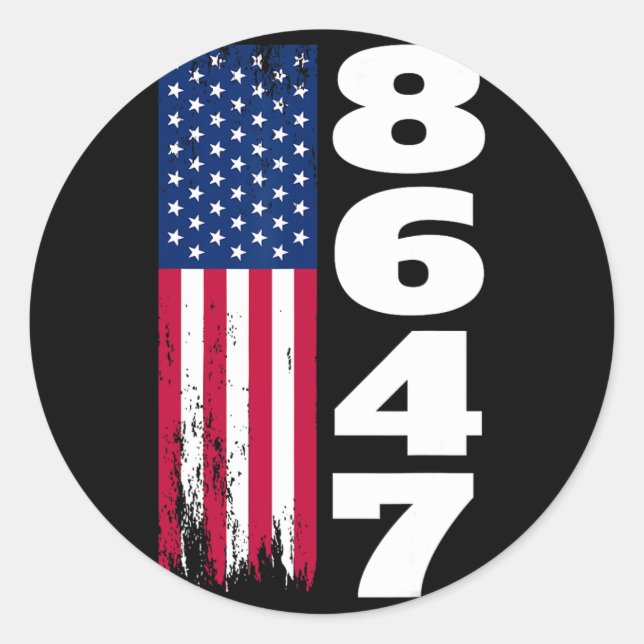 86 47 8647 Subtle Anti Trump  Classic Round Sticker (Front)