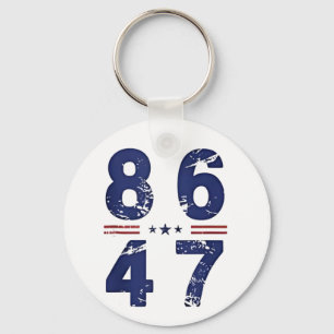 86 47 Anti Trump 8647 Retro Vintage Style Key Ring