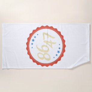 86 47 Anti Trump Funny Beach Towel