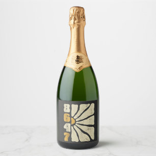 86 47 Anti Trump Funny Floral Humour  Sparkling Wine Label