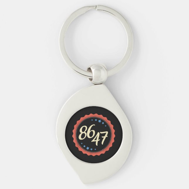 86 47 Anti Trump Funny Key Ring (Front)