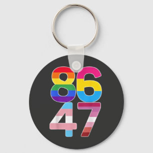 86 47 Anti Trump Funny LGBTQ Pride Month Gift Key Ring