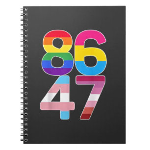 86 47 Anti Trump Funny LGBTQ Pride Month Gift Notebook