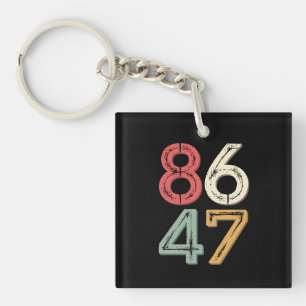 86 47 Anti Trump Vintage 80s Retro Style Key Ring