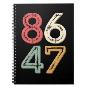 86 47 Anti Trump Vintage 80s Retro Style Notebook