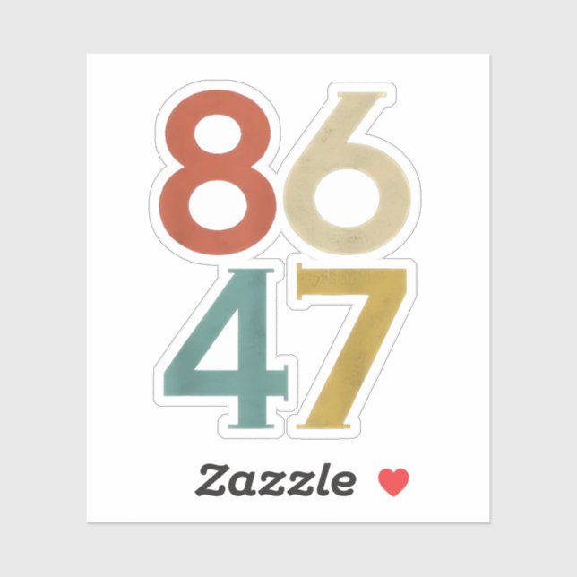 86 47 Dump Trump Cool Retro Anti-Trump  (Sheet)