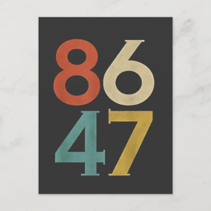 86 47 Dump Trump Cool Retro Anti-Trump  Announcement Postcard