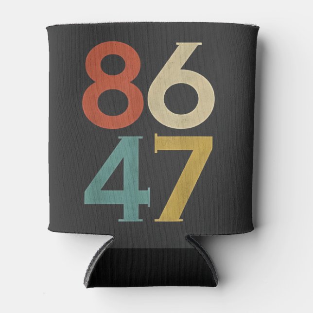 86 47 Dump Trump Cool Retro Anti-Trump  Can Cooler (Front)