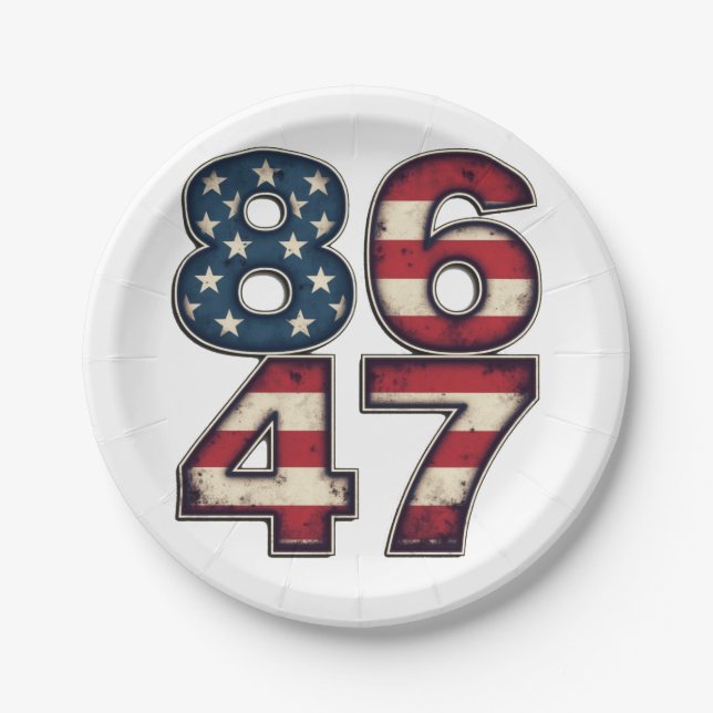 86 47 Proud Maga Trump President inauguration Day  Paper Plate (Front)