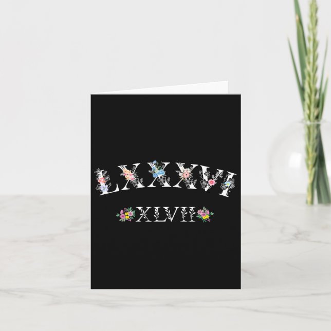 86 47 Roman Numerals Floral 8647 Subtle Anti Trump Card (Front)