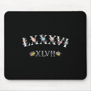86 47 Roman Numerals Floral 8647 Subtle Anti Trump Mouse Mat