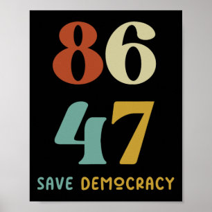 86 47 Save Democracy Anti Trump Political Protest  Poster