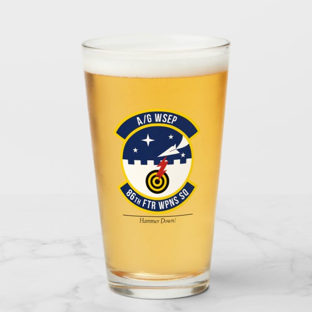86 FWS SQ Patch Pint Glass (Front Filled)