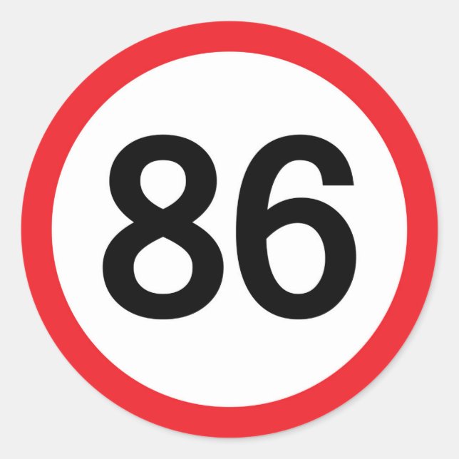 86 speed limit classic round sticker (Front)