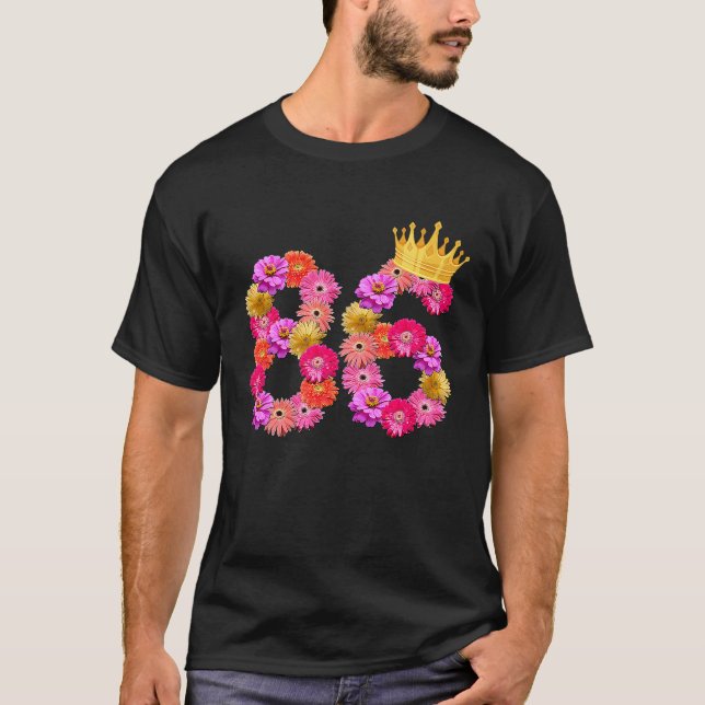 86 Year Old Birthday Women Flower Crown Its My 86t T-Shirt (Front)