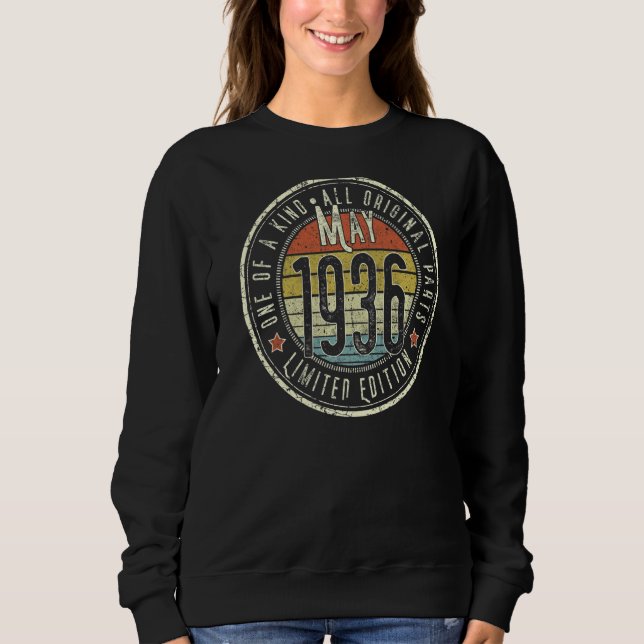 86 Year Old May 1936  86th Birthday Sweatshirt (Front)