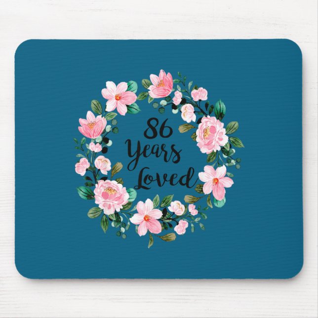 86 Years Loved Men Women 86 Years Old Cool 86th Bi Mouse Mat (Front)