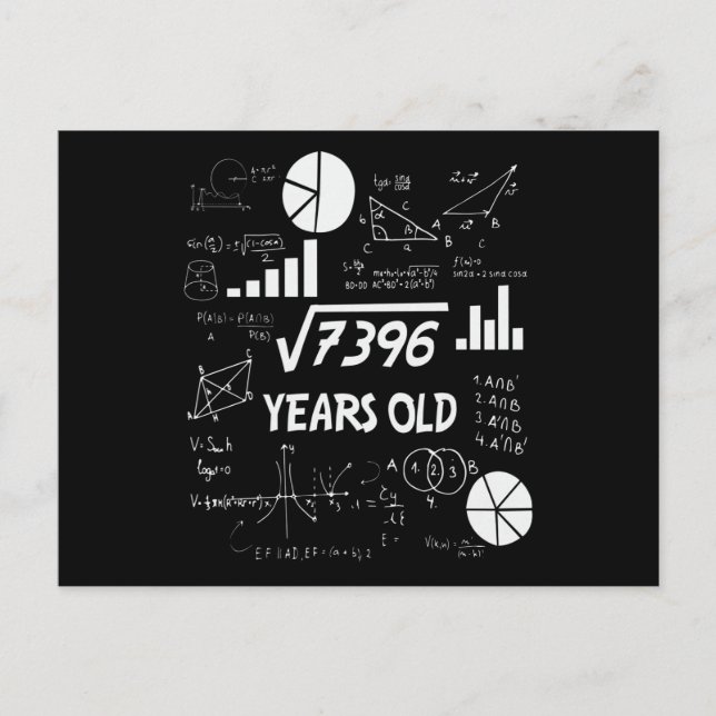 86 Years Old Bday Math Teacher 86th Birthday Gift Postcard (Front)