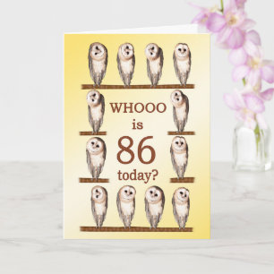 86th Birthday, Curious Owls Card