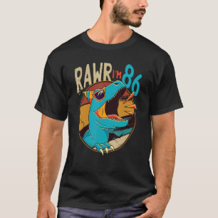 86th Birthday Dinosaur 86 Years Old Dinosaur Birth T-Shirt