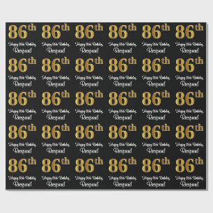 86th Birthday: Elegant Luxurious Faux Gold Look # Wrapping Paper