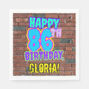 86th Birthday ~ Fun, Urban Graffiti Inspired Look Napkin