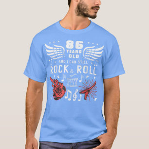 86th Birthday Gag Turning 86 Years Old Guitar Drum T-Shirt