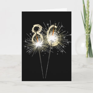 86th Birthday Sparklers on Black  Card