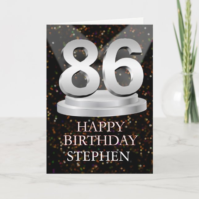 86th Birthday Spotlights Add A Name Card (Front)