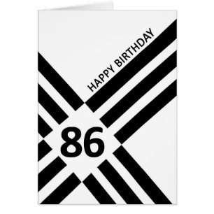 86th Diagonal Black Line Design Birthday