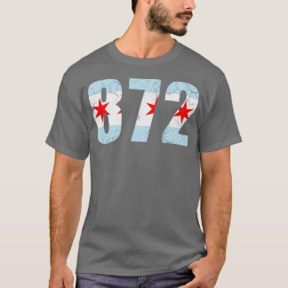 872 Chicago Flag Vintage Distressed Fade T-Shirt