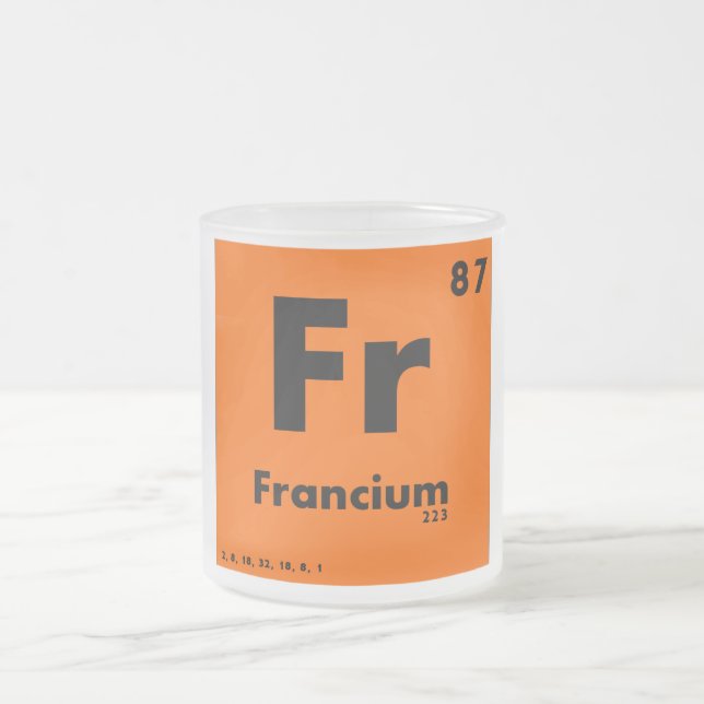 87 Francium | Periodic Table of Elements Frosted Glass Coffee Mug (Center)