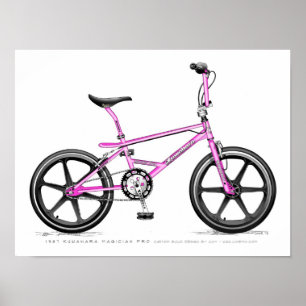 87 Kuwahara Magician Pro LixBMX Vintage BMX Sketch Poster