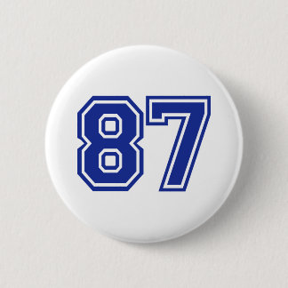 87 - number 6 cm round badge