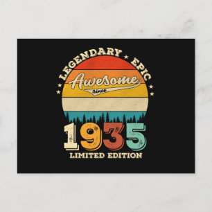 87 Year Old Awesome Since 1935 87th Birthday Gift Postcard