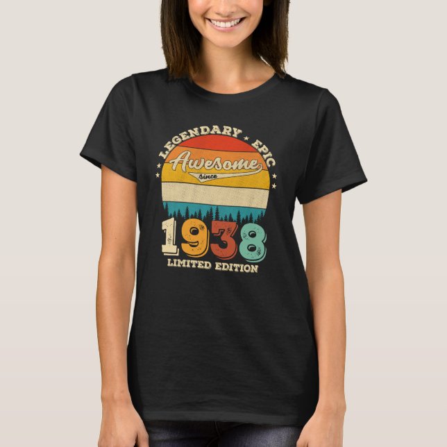 87 Year Old Bday 1938 Awesome 87th Birthday Gift T-Shirt (Front)